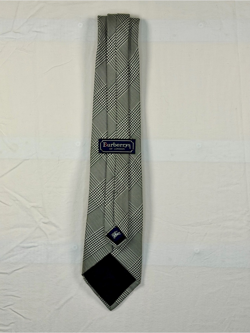 Vintage Burberrys Check Tie Classic Black White